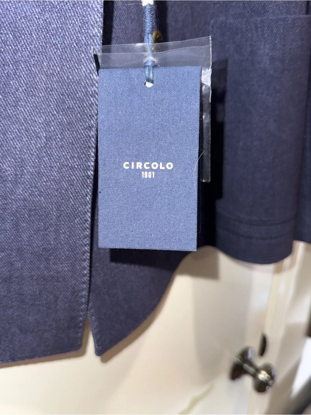 Circolo 1901 Navy/Indigo Double Breasted Cotton Jersey Blazer - 46 Euro